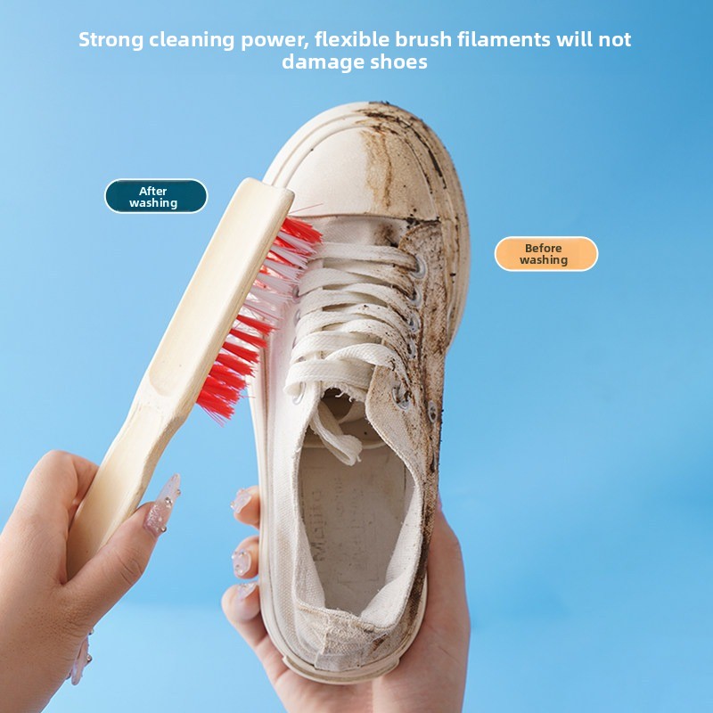 Shoe Cleaning Brush - 1pc Household Long Handle Bamboo Shoe