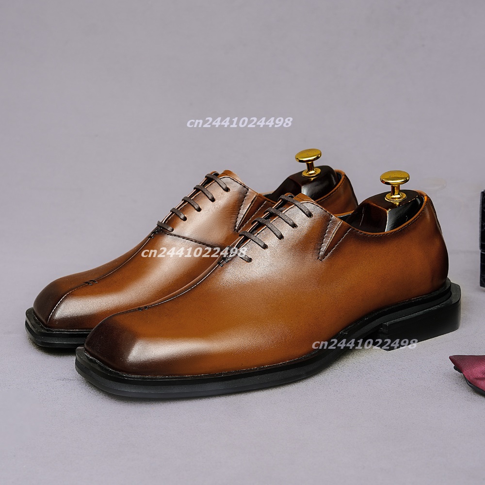Handmade Square Toe Brown Leat - Leather Shoe Polish recension och pris